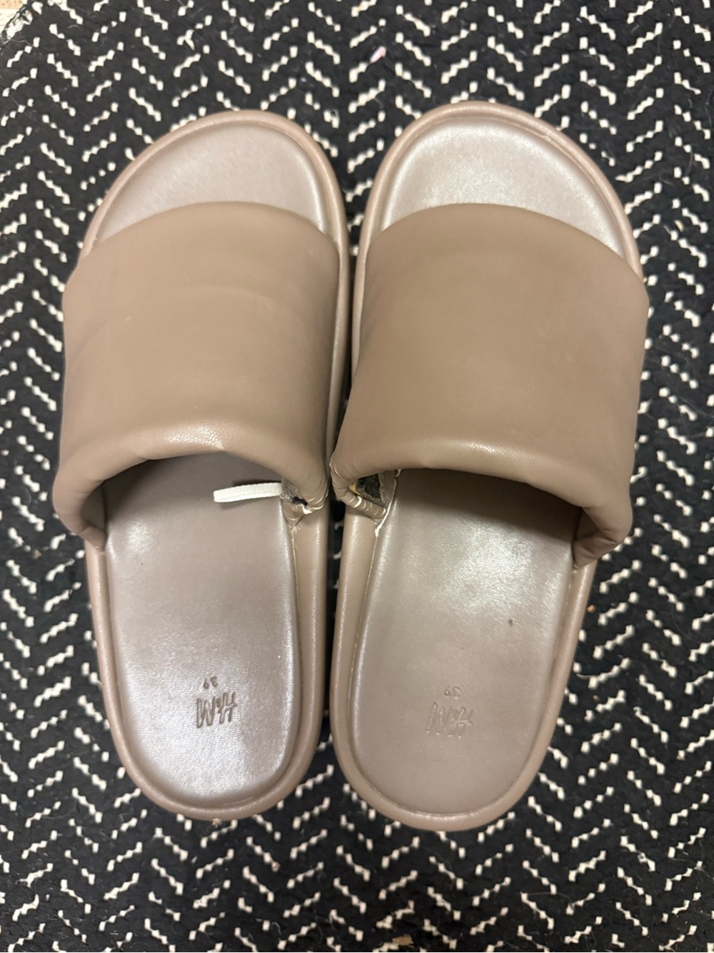 H&M Taupe Padded Slide Sandals